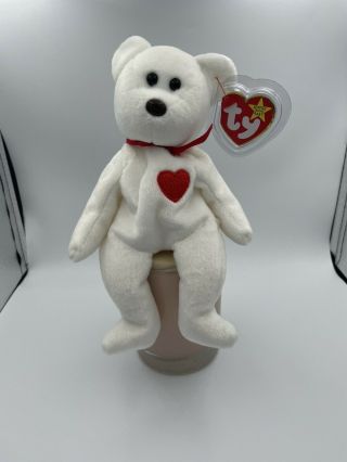 Valentino Ty Beanie Baby Bear - Brown Nose - Multiple Tag Errors