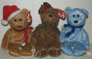 Ty Beanie Babies Christmas Teddy Bear 1999 Holiday,  1997 Teddy,  Happy Holidays