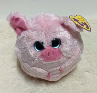 Ty Beanie Ballz - Beans The Pig Size 4.  5 Inches Stuffed Ball Toy Mwmt