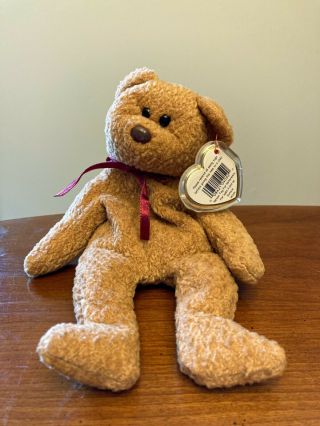 Curly The Bear Beanie Baby Plush 1993 - Tag Error Oriiginal And Suface