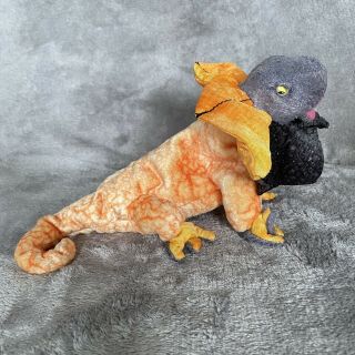 Ty Beanie Baby 9” Slayer The Dragon Orange Gray Bean Plush Stuffed Animal