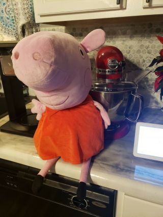 Giant 25 " Peppa Pig Plush Toy Soft Stuffed Animal Doll Red Dress
