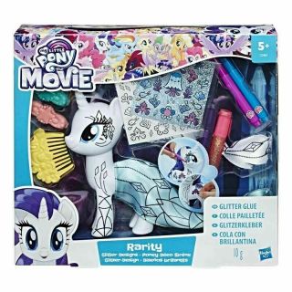 - Hasbro My Little Pony The Movie Rarity Glitter Designs Set Washable Markers