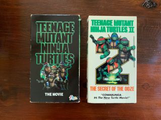 Tmnt Tmnt Ii Vhs 90s 1990s Vintage Teenage Mutant Ninja Turtles 1 & 2