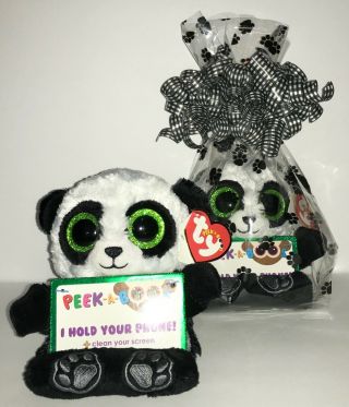 Ty Poo Panda 3 1/2 " Peek - A - Boos Smart Phone Holder In Cello - With Tag,  So Fun