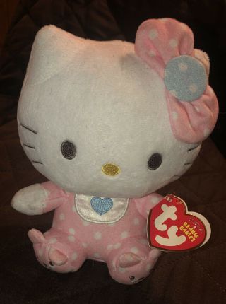 Sanrio Ty Hello Kitty Pink Baby Girl Plush W Rattle Inside With Tags Rare