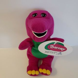 Vintage Limited Edition Barney Beanbag Plush Toy From Luvs With Tags