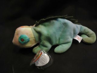 1997 Iggy The Iguana Ty Beanie Baby (with Errors And Rare)