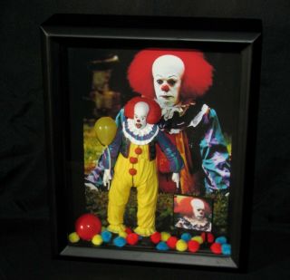 It Pennywise The Clown (black) Shadowbox Figure Display/brand (8x10) Inspired By