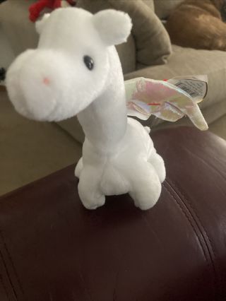 Magic The Dragon Ty Beanie Baby Style 4088 Dob 9 - 5 - 95 White W/ Wings Nwt Retired
