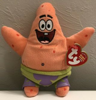 Nwt 2004 Patrick Star Spongebob Squarepants Nickelodeon Ty Beanie Babies Viacom