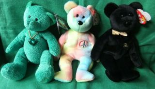 Ty 2 Beanie Babies: Peace & The End And A Russ Bear Of The Month (may,  Emerald)