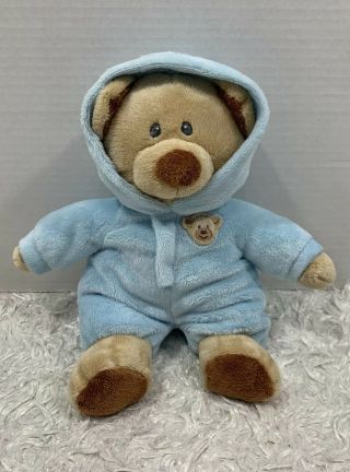 2014 Ty Pluffies Baby Bear Blue Plush Beanie Baby 10 "