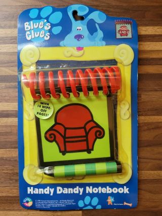1998 Blues Clues Handy Dandy Notebook Steve Thinking Chair Nip,  No 14 Pg Sticker