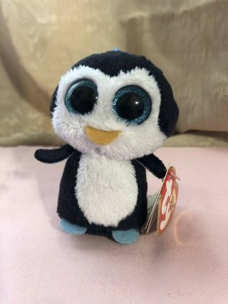 Ty Beanie Boos 3 " Waddles Penguin Plastic Key Chain Clip W/ Heart Tags