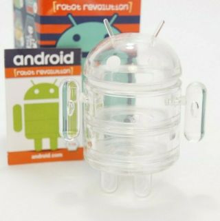 Android 3 " Mini Robot Revolution Series Google Clear/r Andrew Bell Art Toy