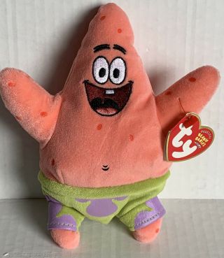 Nwt 2004 Ty Beanie Babies Patrick Star 7 " Stuffed Plush Spongebob Squarepants