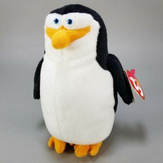 Nwt 2008 Ty Beanie Babies Madagascar Skipper The Penguin 6 " Small Stuffed Plush