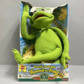 Vintage 1999 Magic Talking Singing Kermit The Frog Sesame St.  30th Anniversary