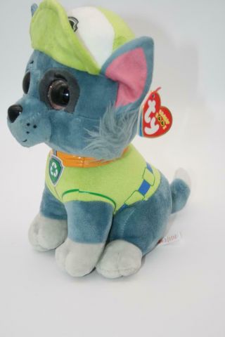 Ty Beanie Babies Boos Buddy 9 " Paw Patrol Rocky Plush Dog Nickelodeon Babies Toy