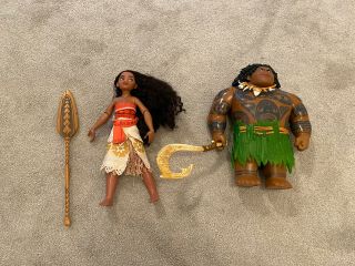 Maui & Moana Hasbro 2015 Disney Figure Toy 27cm 10 1/2 “ Large Doll Figures Rare