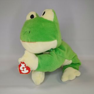 Ty Pillow Pals Ribbit Frog Plush Green Yellow 14 " Soft Toy Stuffed Animal