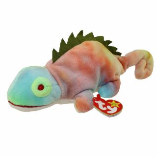 Ty Beanie Baby - Iggy The Iguana (tye - Dyed W/ Spikes) (9.  5 Inch) - Mwmts