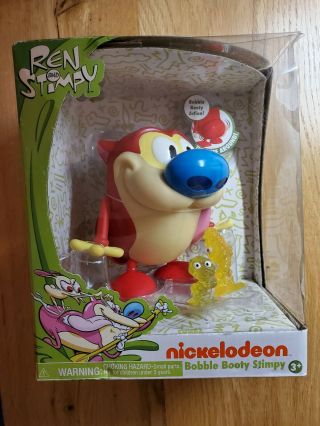 Just Play Nickelodeon Ren And Stimpy Bobble Booty Stimpy With Nose Goblins Rare