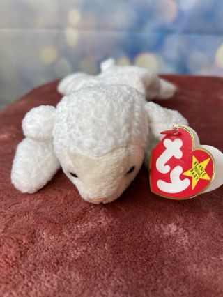 Rare Ty Retired Beanie Baby Fleece 1996 With Tag Babies Lamb Sheep