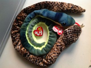 2 Ty Beanie Babies Snakes 1997 Hissy And Chinese Zodiac Retired