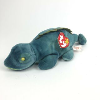 Ty Beanie Baby Iggy The Iguana Chameleon Stuffed Toy Mwmt Retired Plush