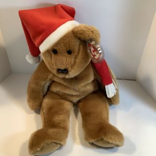 Ty Beanie Buddy " 1997 Holiday Teddy " The Christmas Teddy Bear Mwmts Retired