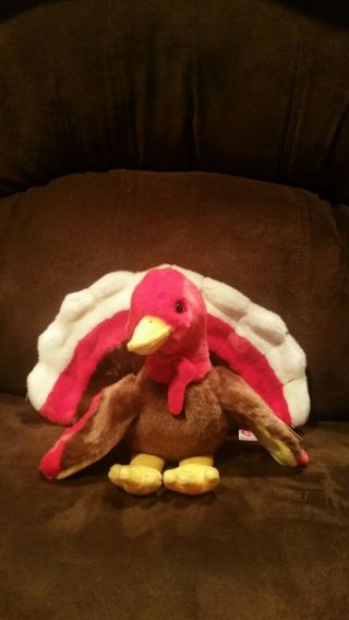 Ty Beanie Buddy Soft Gobbles The Turkey 9 " Stuffed Animal Toy 1999