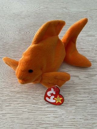 Goldie The Goldfish Ty Beanie Baby Retired Rare Tag Errors Style4023 Pvc Pellets