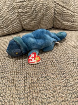TY Beanie Baby Rainbow the Chameleon and Iggy the Iguana 1997 With Tags 2