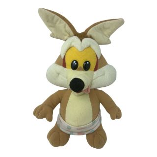Vintage Tyco 1995 Looney Tunes Lovables Baby Wile E Coyote Plush In Diaper 9 "
