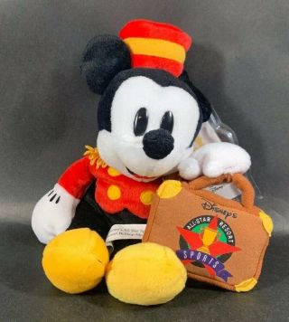 Disney Store Plush Bean Bag Bellhop Mickey All - Star Resort Sports