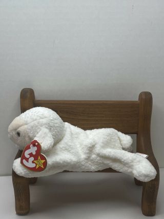 Ty Beanie Baby Fleece The Lamb With Tag Retired Dob: March 21st,  1996 Pvc