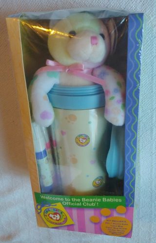 Beanie Babies Ty Official Club Kit W/ Bits Bear,  Travel Mug,  Markers,  & Stickers