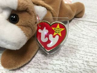 Wrinkles Dog Bulldog 4th/3rd Gen ' 96 Retired Ty Beanie Baby Collectible PVC 4103 2