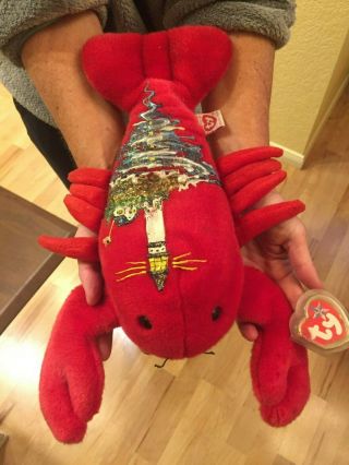 Ty Beanie Buddy Pinchers - The Lobster,  Painted W/ Lighthouse