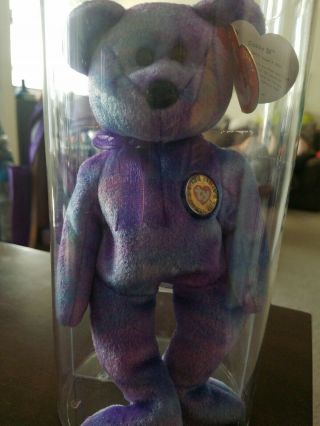 Ty Beanie Baby Bear Clubby Iv In Tube W/ Possible Ty Warner Signature