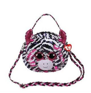 Ty Fashion Flippy Sequin Purse - Zoey The Zebra - 8 Inches - Ty