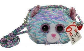 Ty Fashion Flippy Sequin Purse - Whimsy The Cat - 8 Inches - Ty