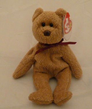 Apr 12,  1996 Ty Beanie Babies Curly Brown Bear Style 4052 W/tags (9 ")
