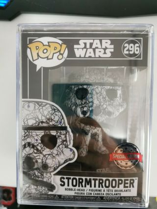 Funko Pop Star Wars,  Stormtrooper (futura Art Series) 296,  In Hardstack