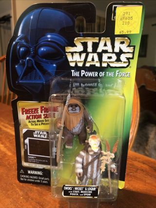 Kenner Star Wars 1997 Power Of The Force Ewoks Wicket And Logray Freeze Frame