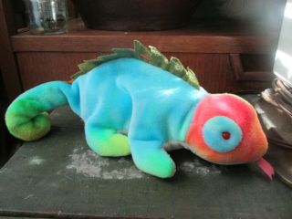 Ty Beanie Baby - 1997 " Iggy " The Iguana (9.  5 Inch) - With Tags Pe Pellets