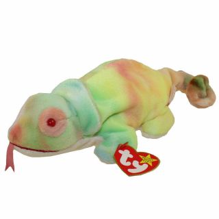 Ty Beanie Baby - Rainbow The Chameleon (tye - Dyed) (9 Inch) - Mwmts Stuffed Toy