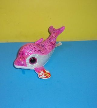 Ty Beanie Boos Sparkles The Pink Dolphin 6 " Plush Stuffed W/ Tag